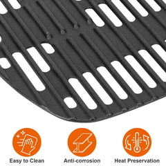 DELSbbq grates installed in a Weber Traveler demonstrating better heat retention while grilling