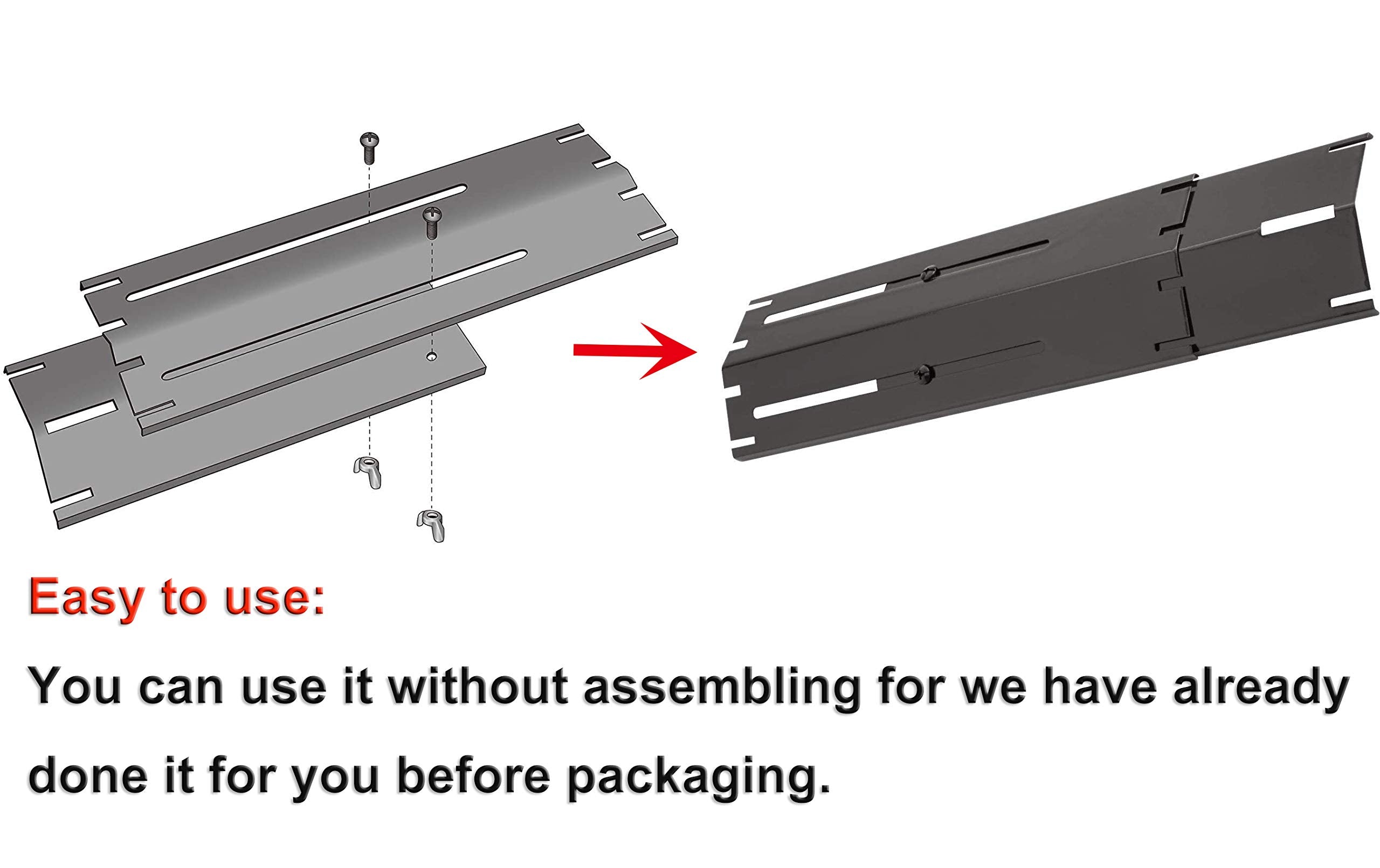 DELSbbq heat plate installed above burner protecting tube and reducing flare-ups