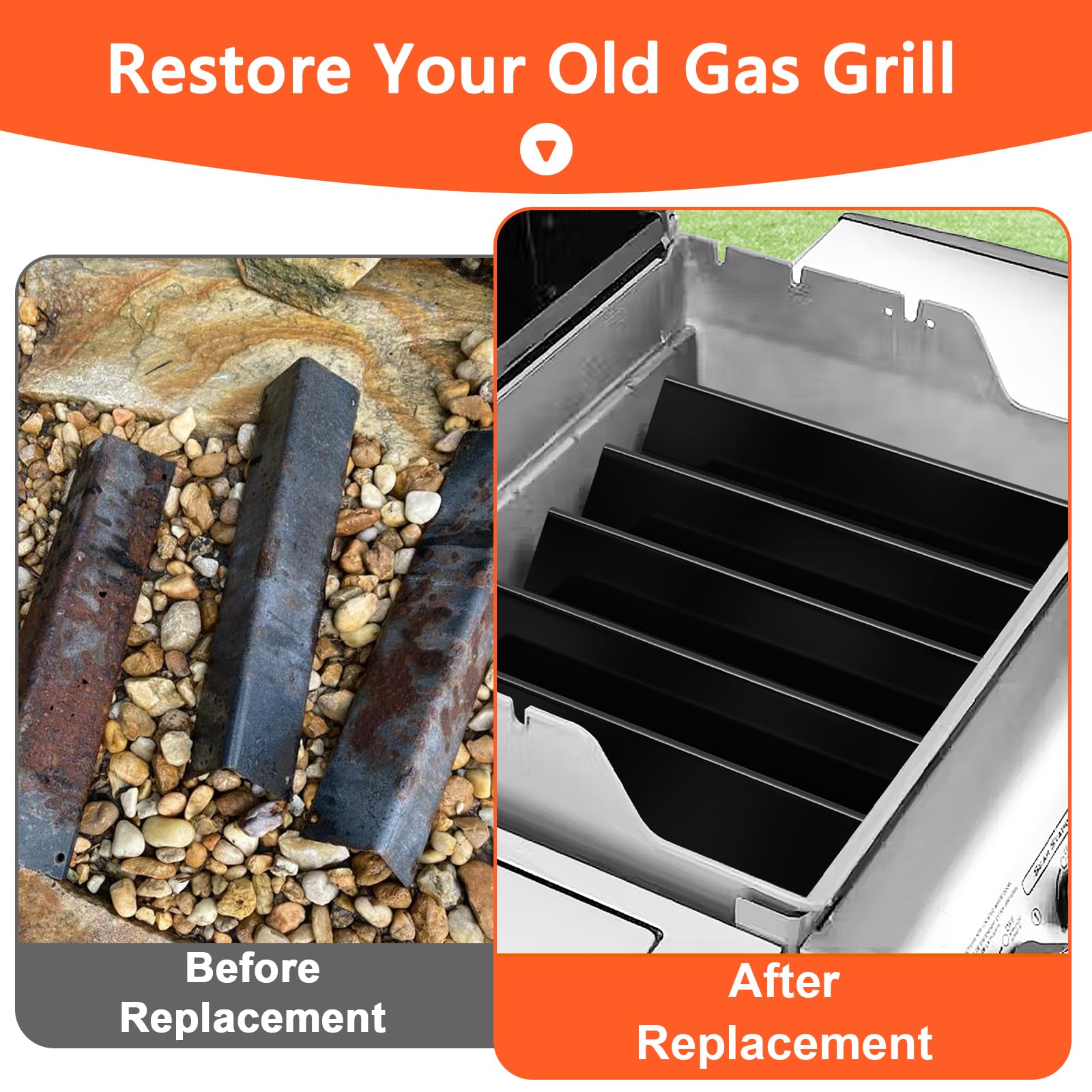 DELSbbq flavorizer bars installed on Weber Spirit 300 restoring even heat distribution