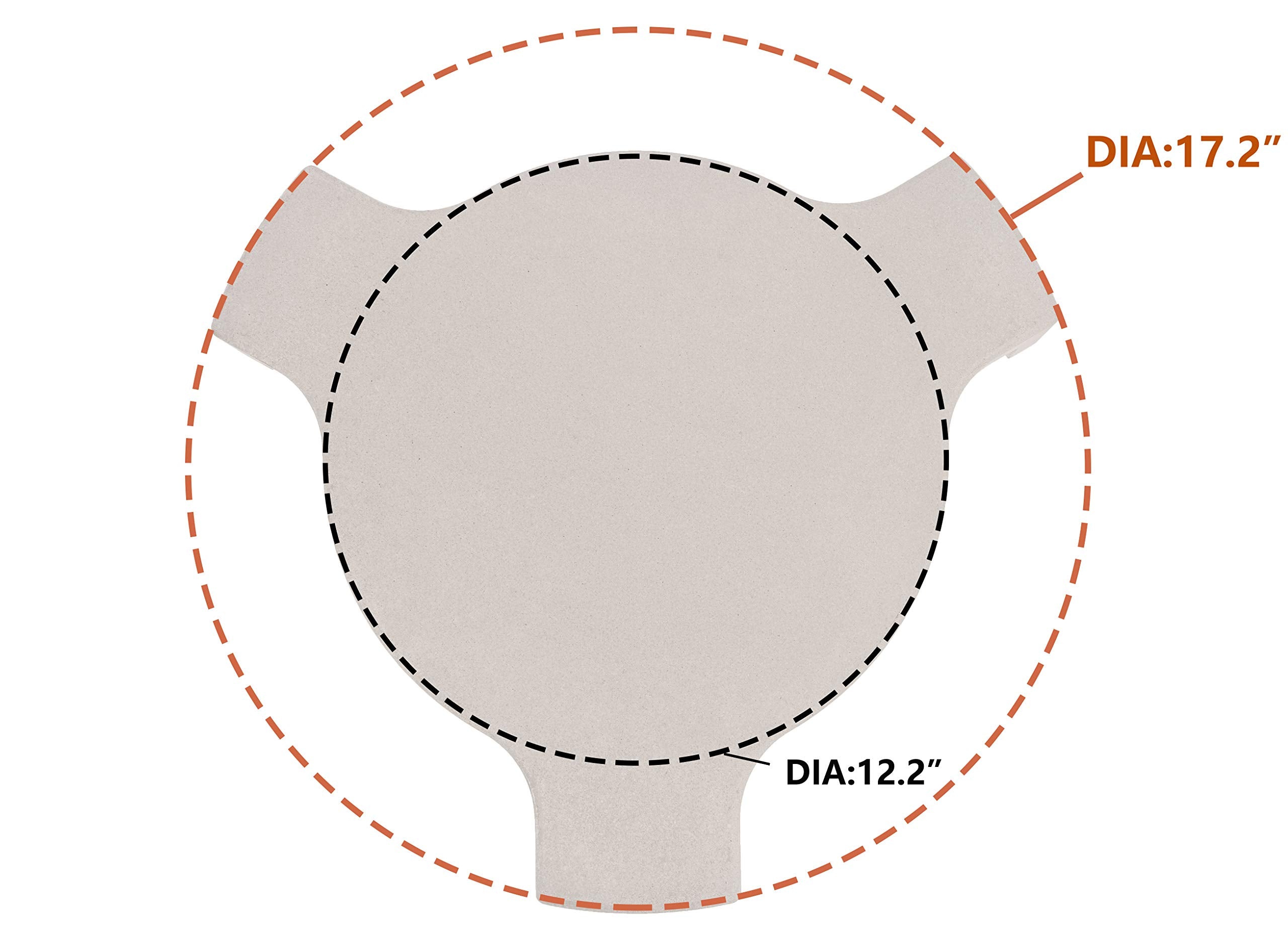 DELSbbq close top-down view of stone surface for even heat distribution benefit