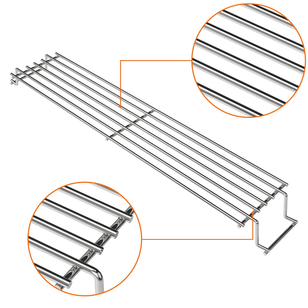 DELSbbq rack beside ruler showing 24.8 inch length for accurate fit