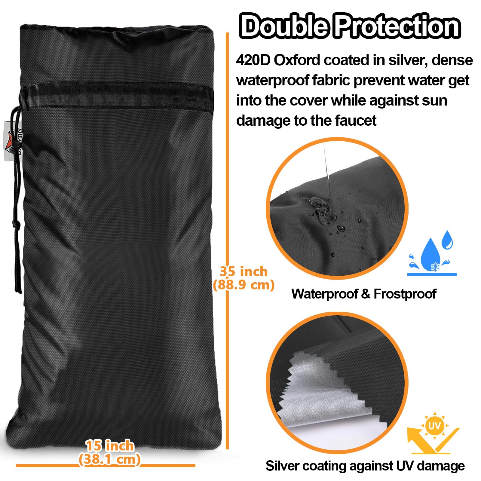 DEMEDO textured 420D Oxford outer fabric repelling water and UV