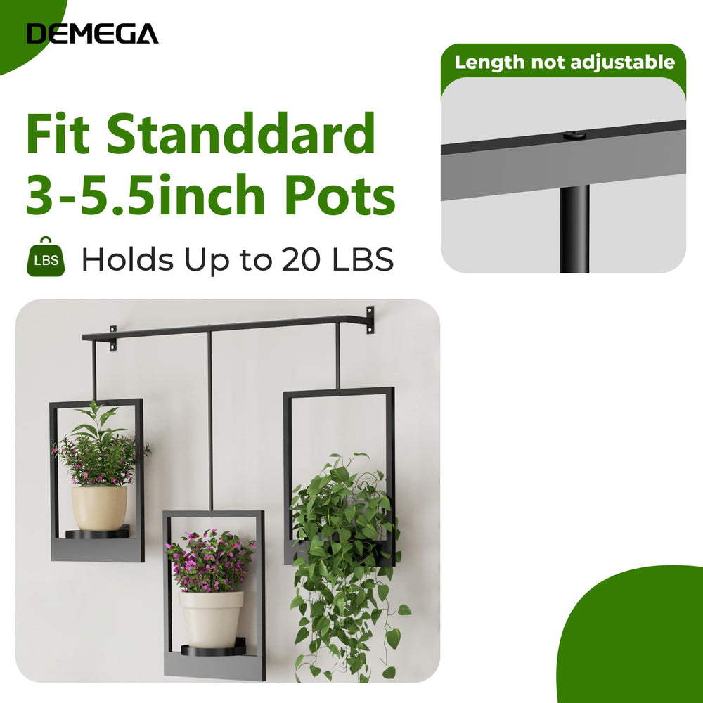 DEMEGA side profile showing 4.3 inch depth to keep plants off curtains benefit