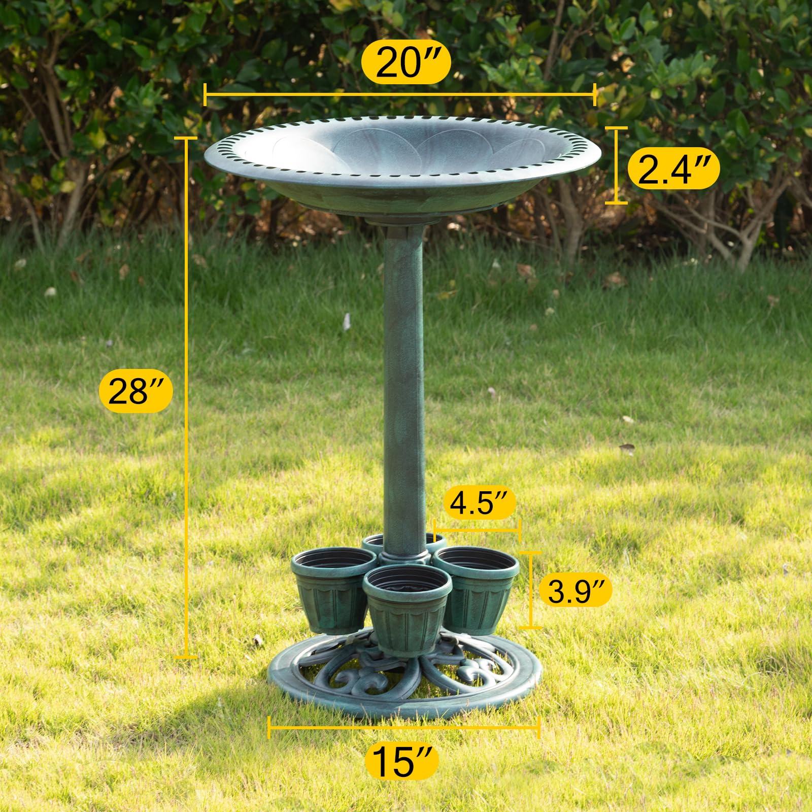 Demeyad detachable 20-inch bowl removed for cleaning, easy maintenance and refill