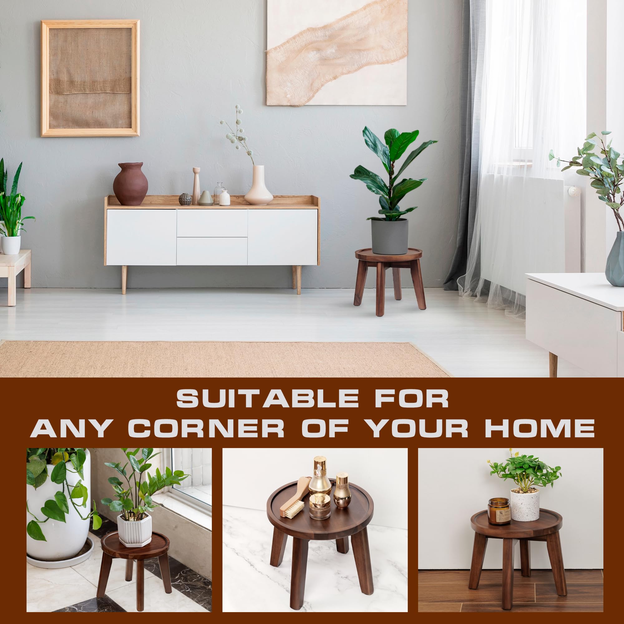 Demigo plant stand next to book for scale highlighting compact 8-inch height
