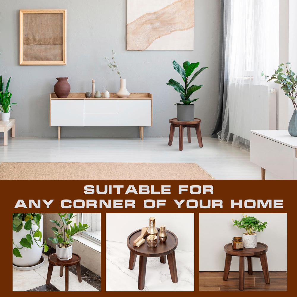Demigo plant stand next to book for scale highlighting compact 8-inch height