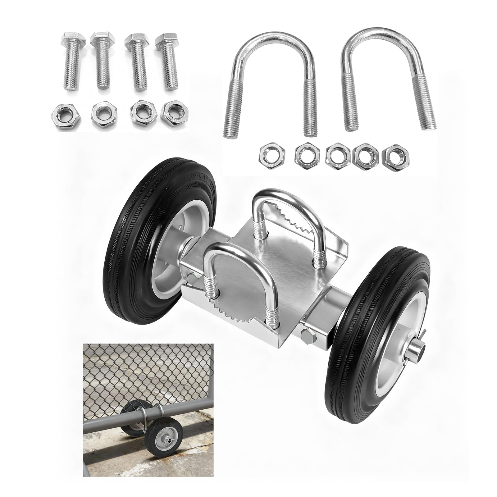 Demimy in-use driveway gate rolling smoothly to prevent sagging