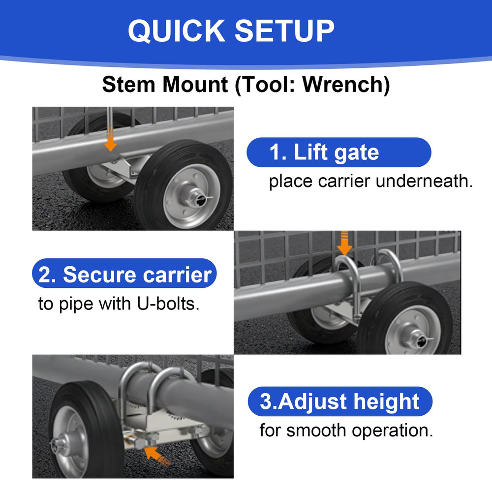 Demimy side profile mounted on gate rail for improved gate alignment