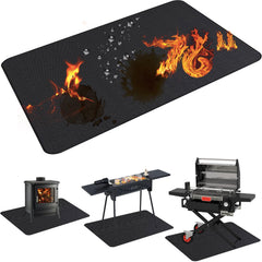 Demiwise front view showing full mat protecting grill and patio
