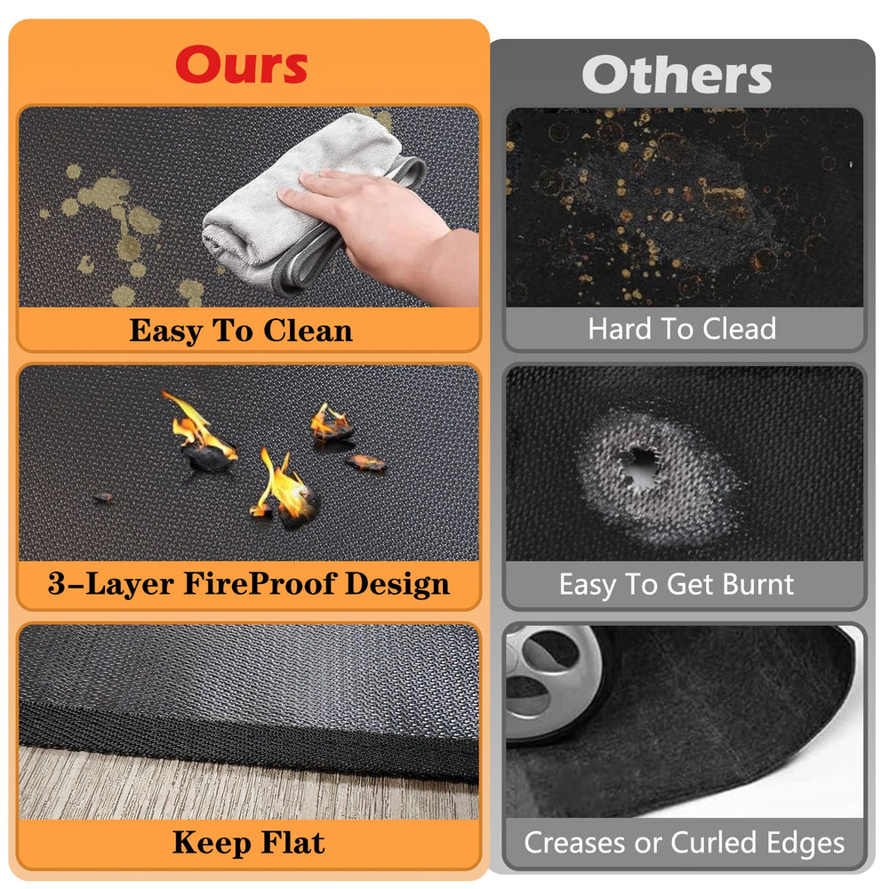 Demiwise mat under a charcoal grill catching embers and grease