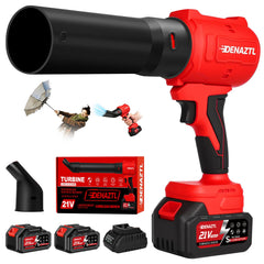 Denaztl front view of blower showing powerful airflow and fast cleanup benefit