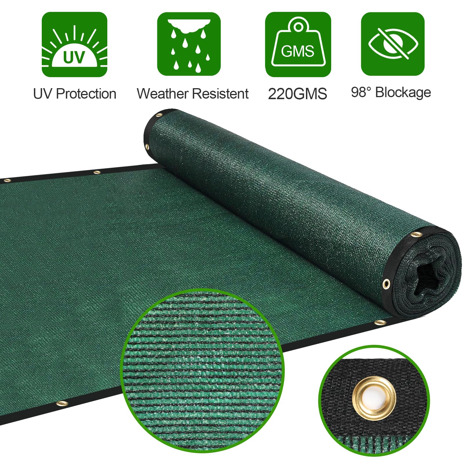 DenForste close-up of 220GSM HDPE weave highlighting durable texture and UV protection