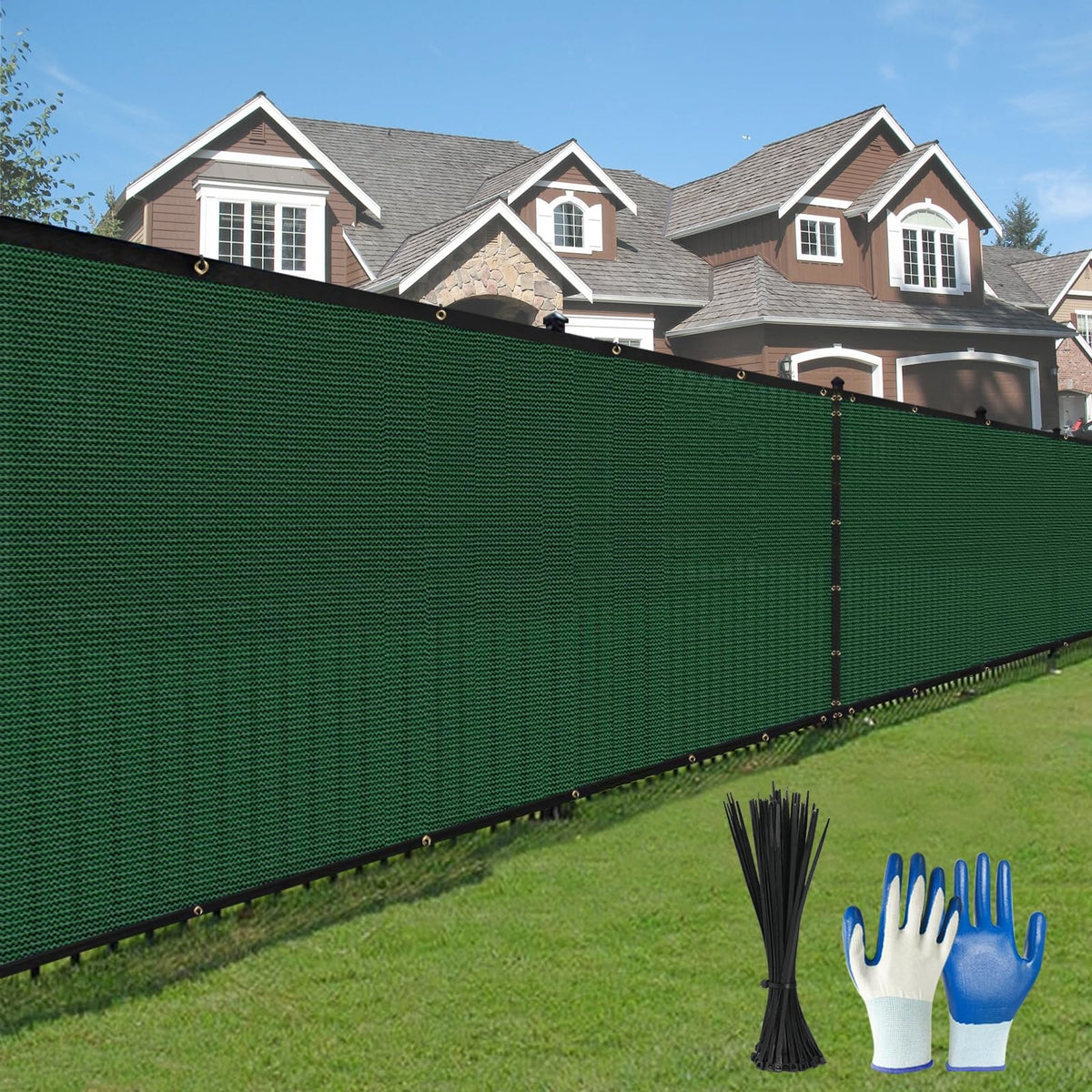 DenForste front view of folded privacy screen showing compact packaging and benefits