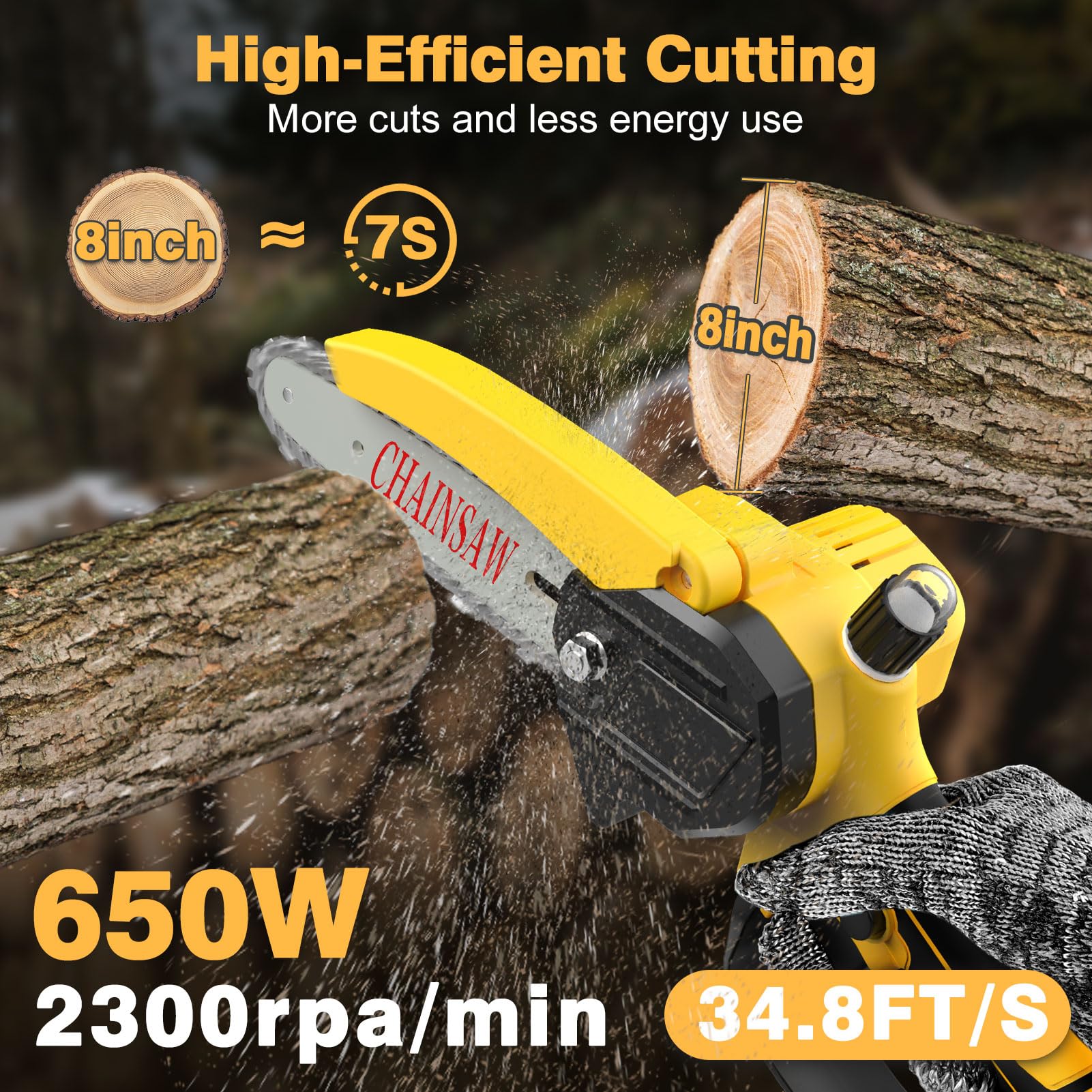 denqir cutting a branch in garden demonstrating fast pruning and low vibration