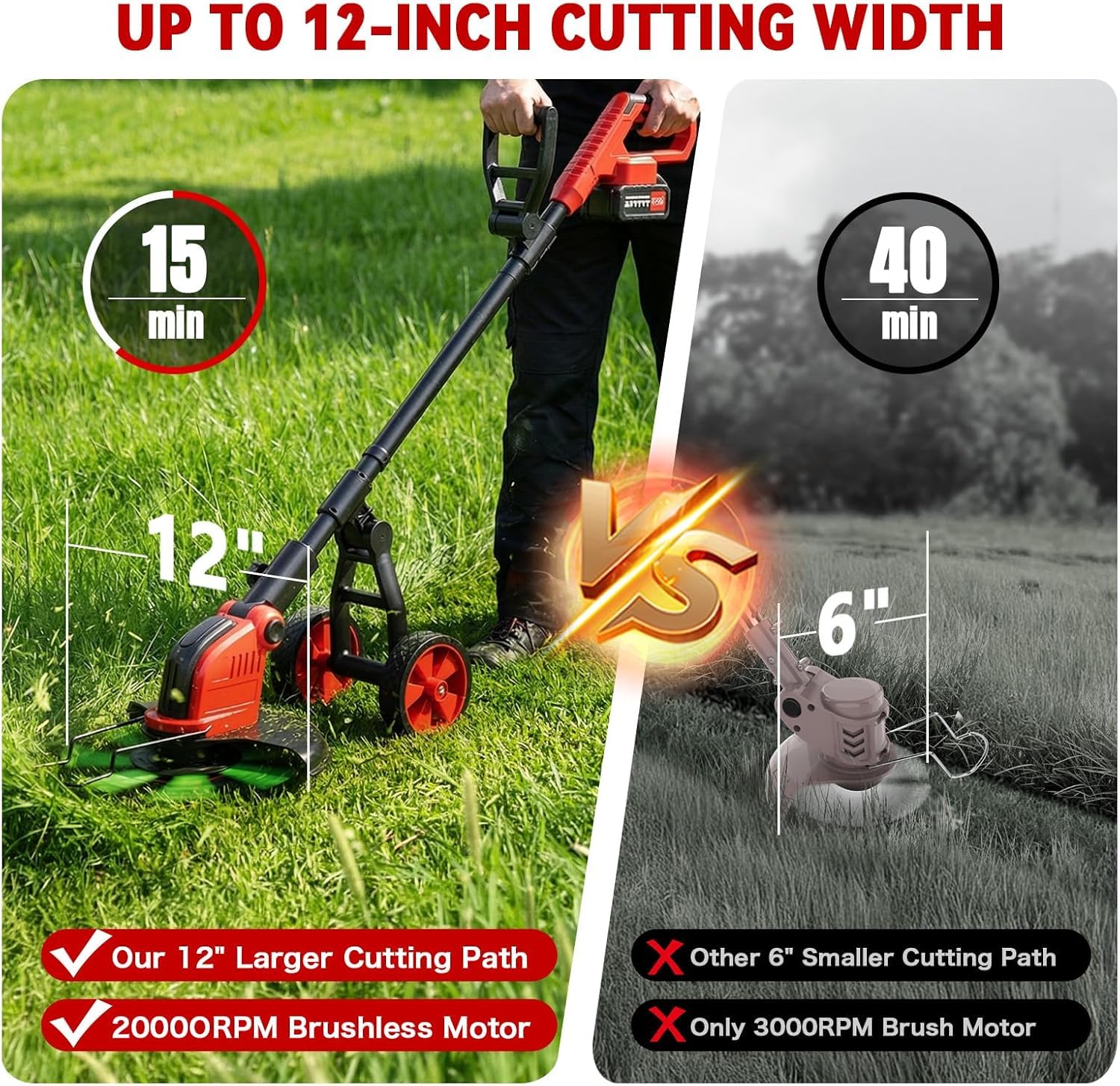denqir metal blade detail for tougher grass cutting and efficient mowing
