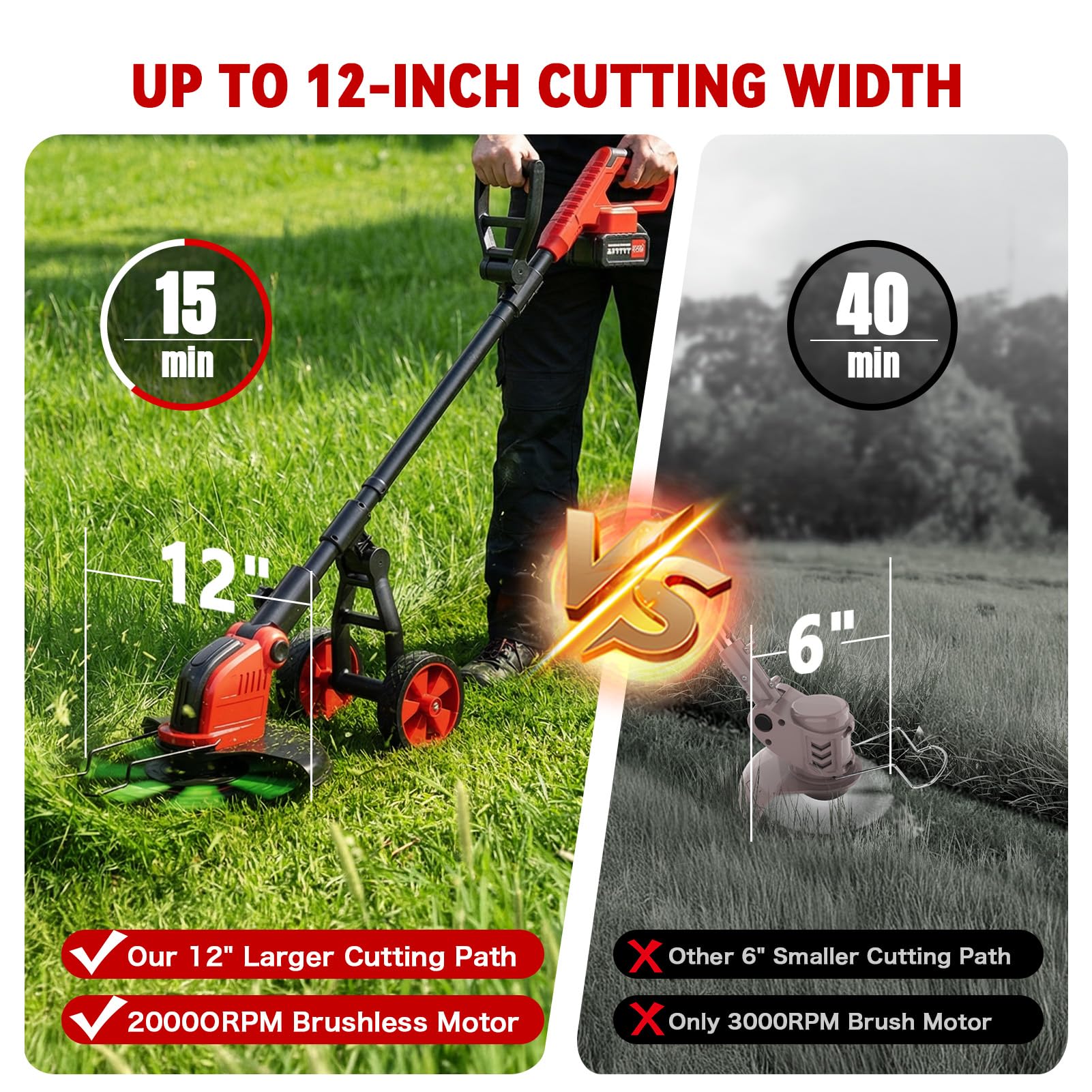 denqir trident blade detail for versatile trimming and faster yard cleanup