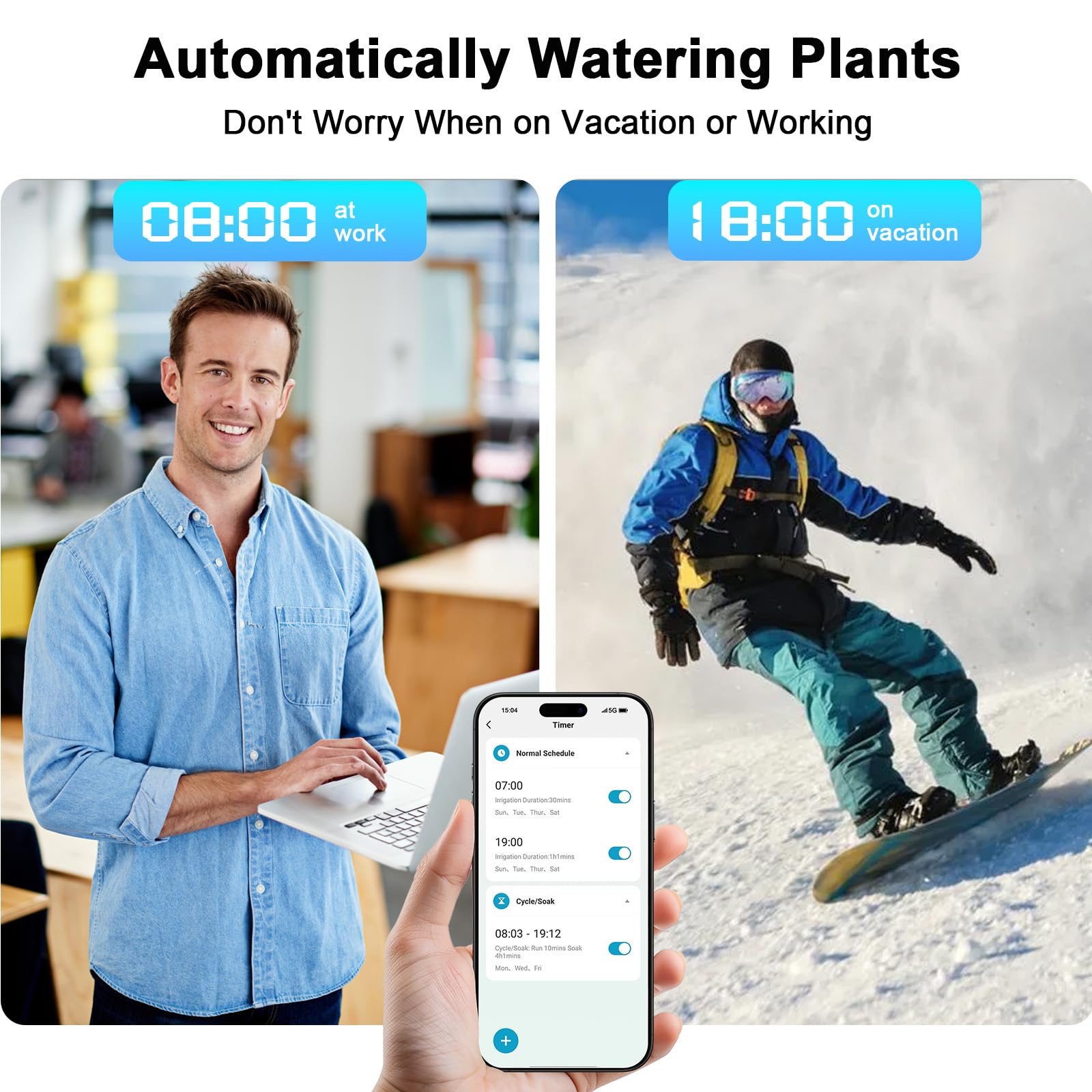 Denvest displayed in Smart Life app on phone for remote schedule control