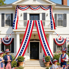 DERJLY fabric close-up showing polyester texture and bright patriotic colors