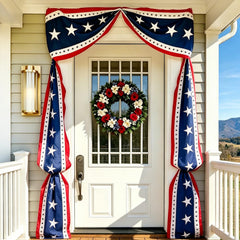 DERJLY front view banner on porch showing bold patriotic curb appeal