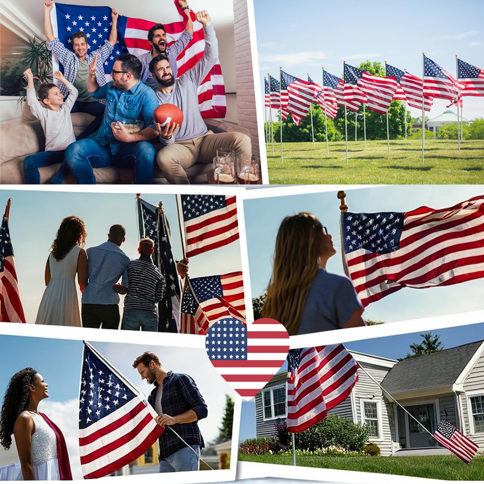 DERJLY flag displayed on house yard showing patriotic curb appeal benefit easy use