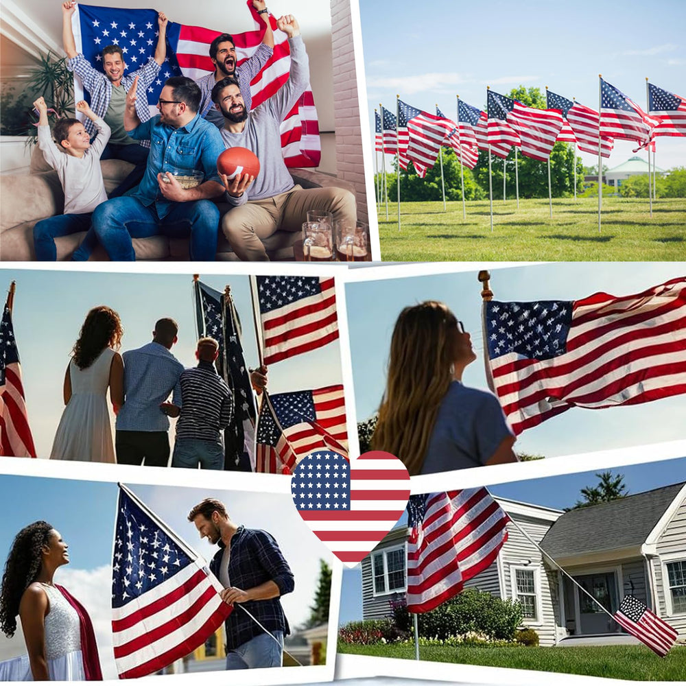 DERJLY flag displayed on house yard showing patriotic curb appeal benefit easy use