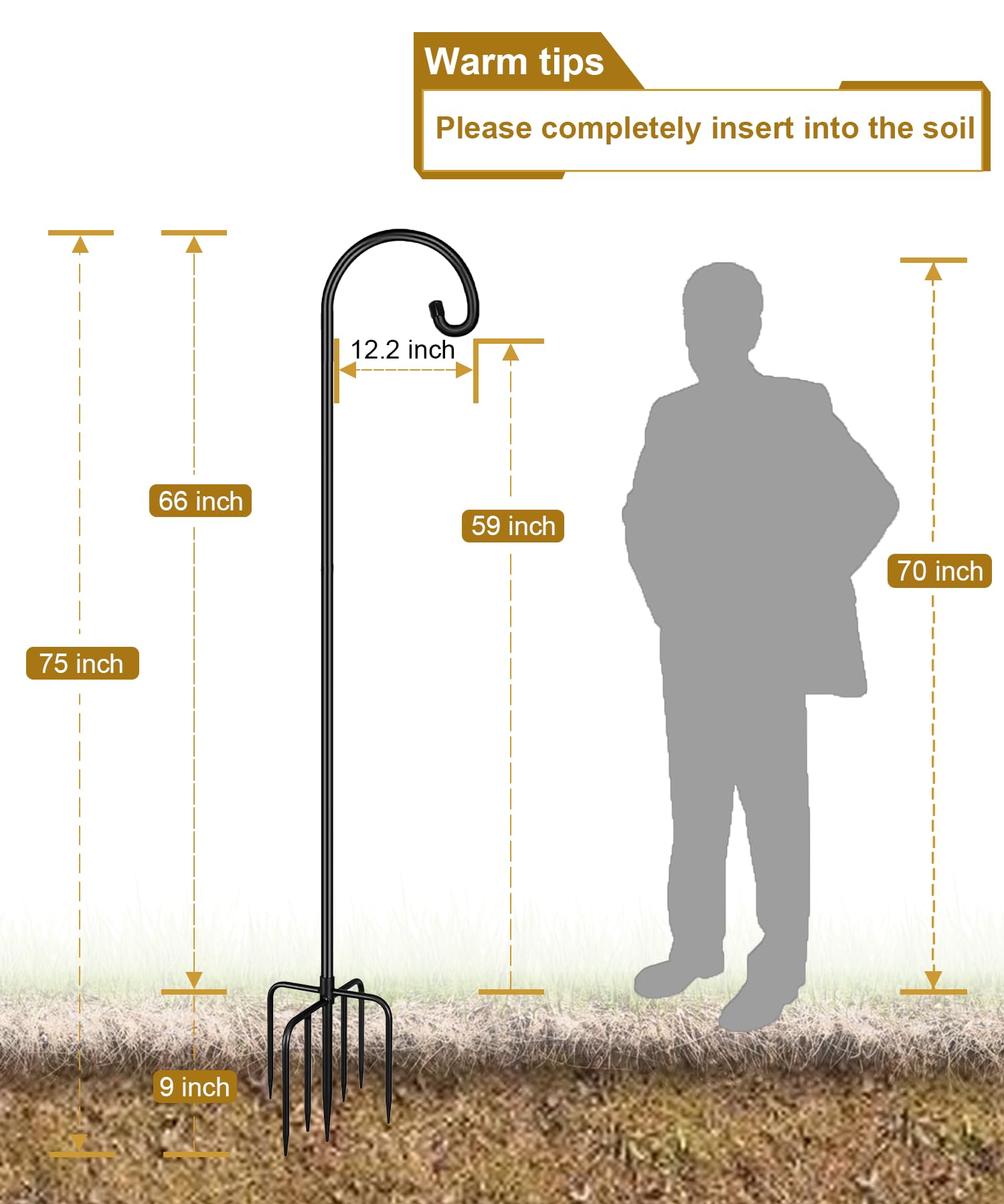 Derkniel metal pole connection showing adjustable height and easy tightening benefit