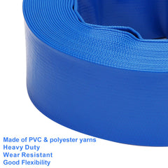 DERPIPE hose rolled flat for compact storage showing easy transport and space-saving benefit