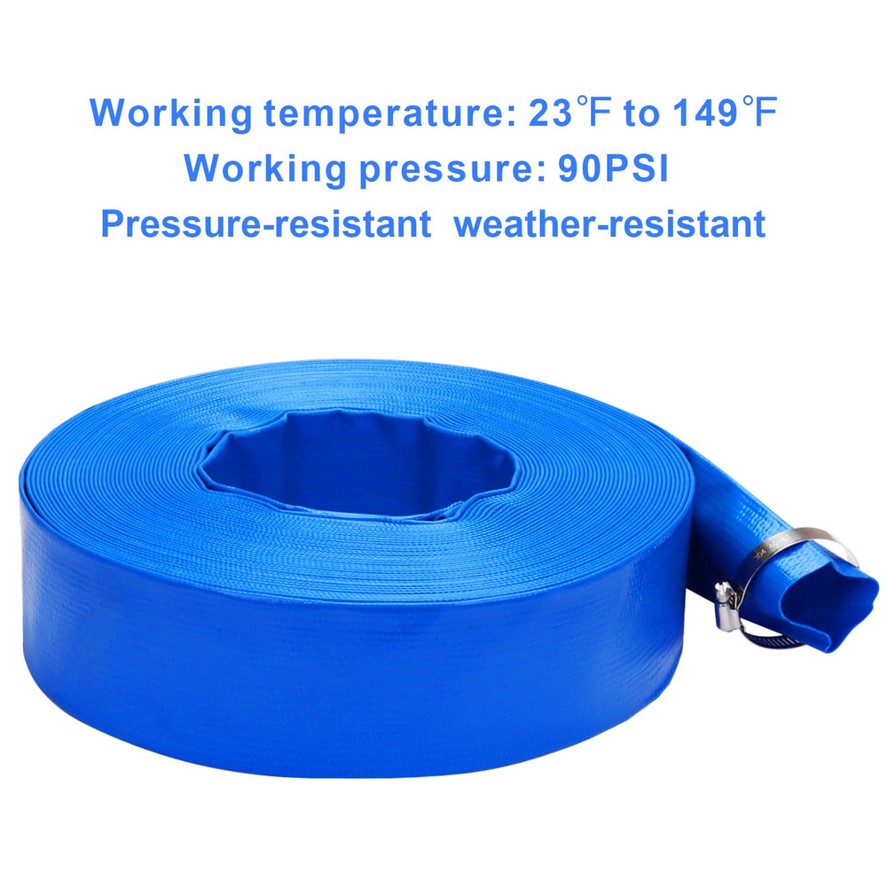 DERPIPE hose attached to a pool pump during backwash demonstrating secure water transfer