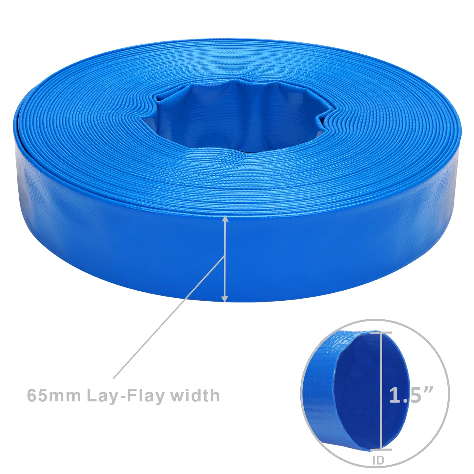 DERPIPE hose connected to pool backwash valve showing secure water discharge