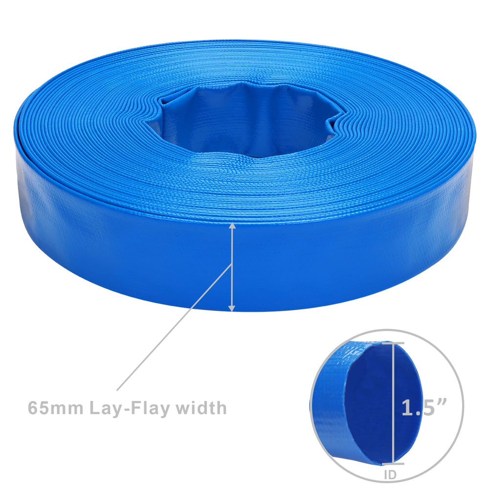 DERPIPE hose connected to pool backwash valve showing secure water discharge