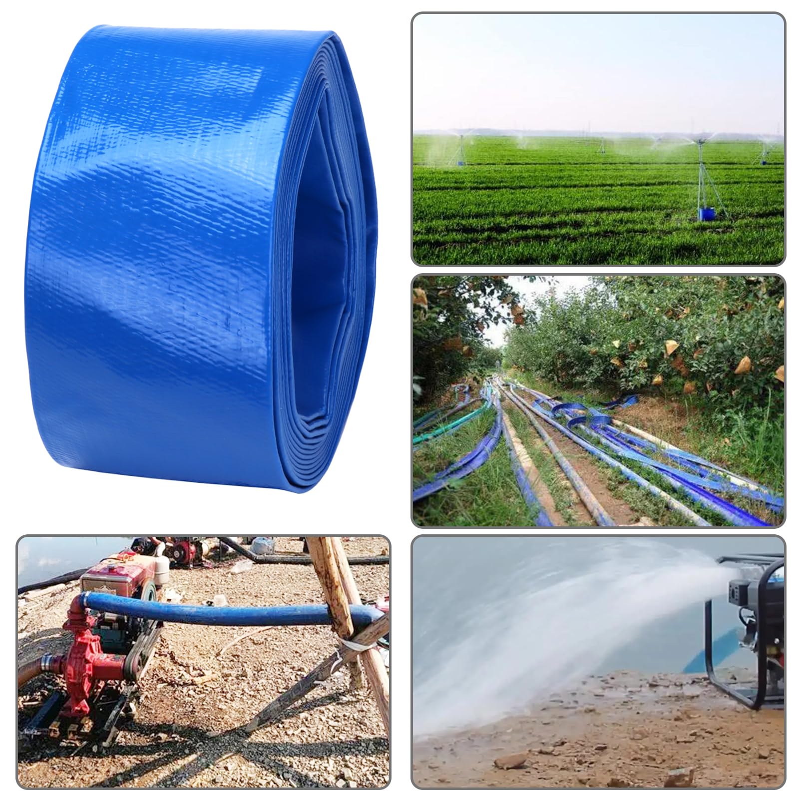 DERPIPE rolled hose flat for compact storage beside a standard garden trolley