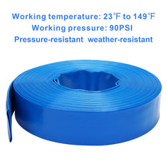 DERPIPE rolled lay-flat hose compactly stored saving space and simplifying transport