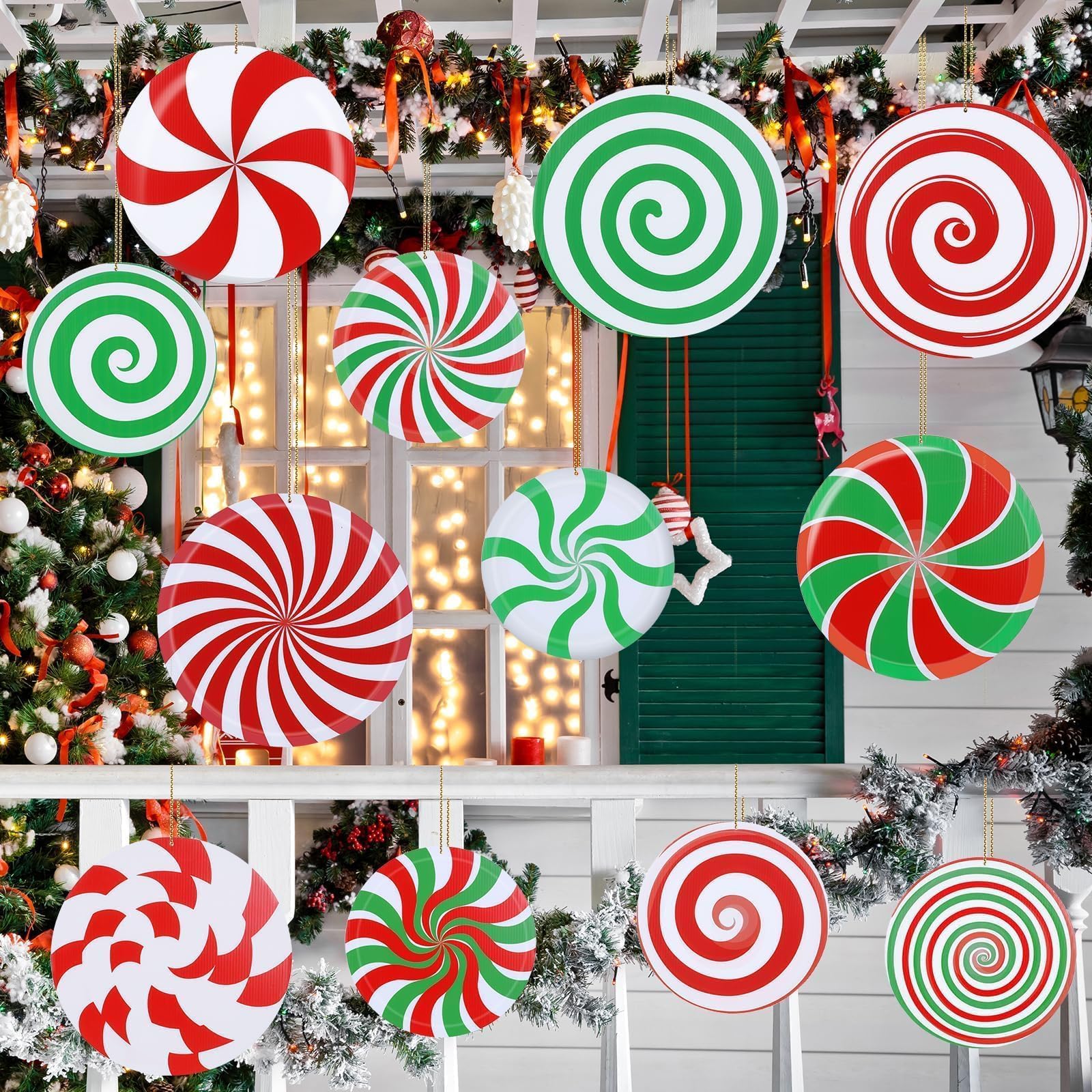 DERTE size comparison showing 10" and 12" ornaments for scale and visual planning