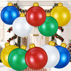 DERTE front view of five inflated balls showing festive curb appeal