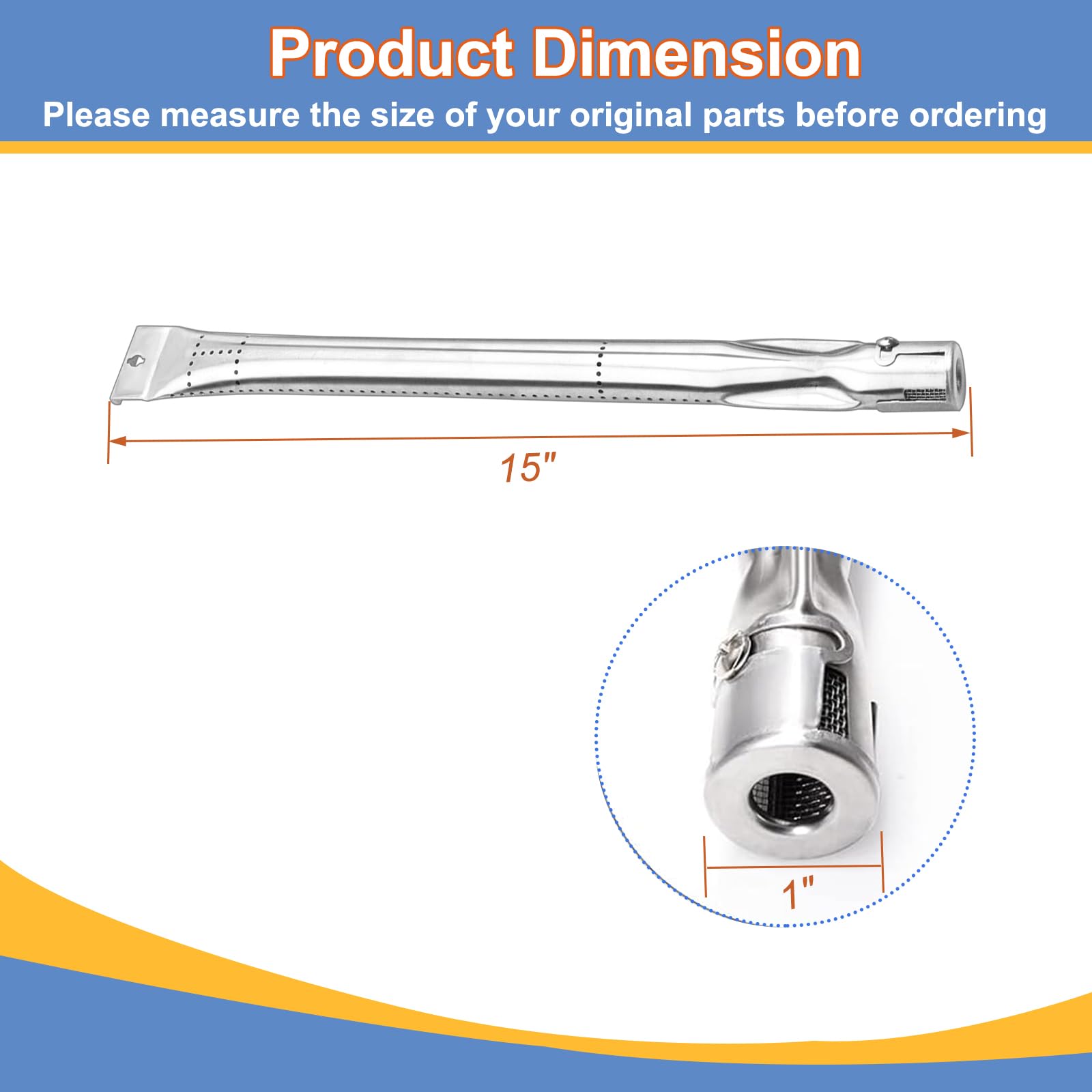 Derurizy close-up of venturi ports for precise flame control benefit