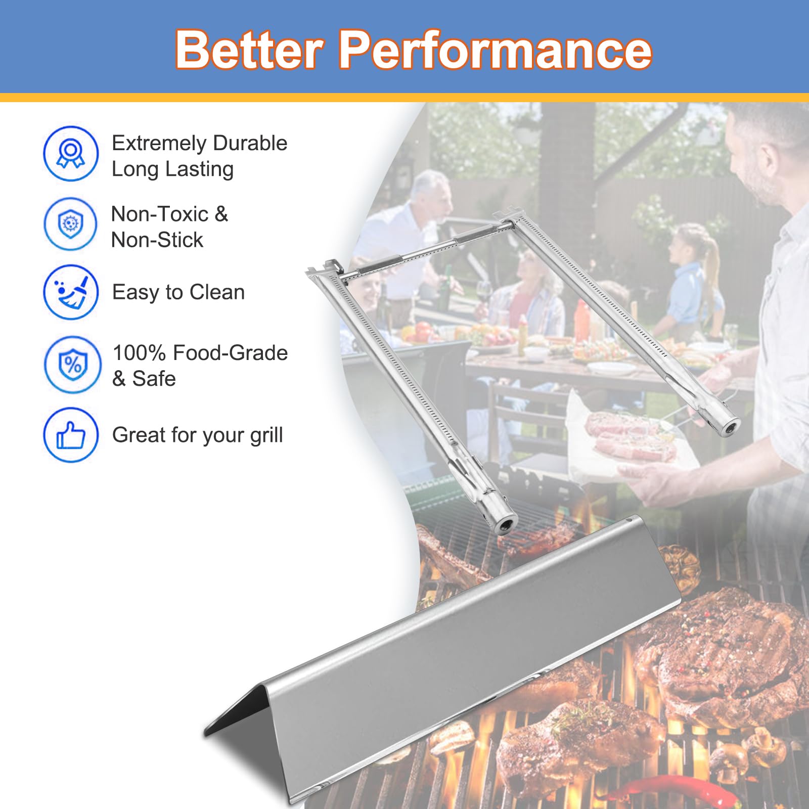 Derurizy installed in Weber Spirit grill demonstrating restored coverage