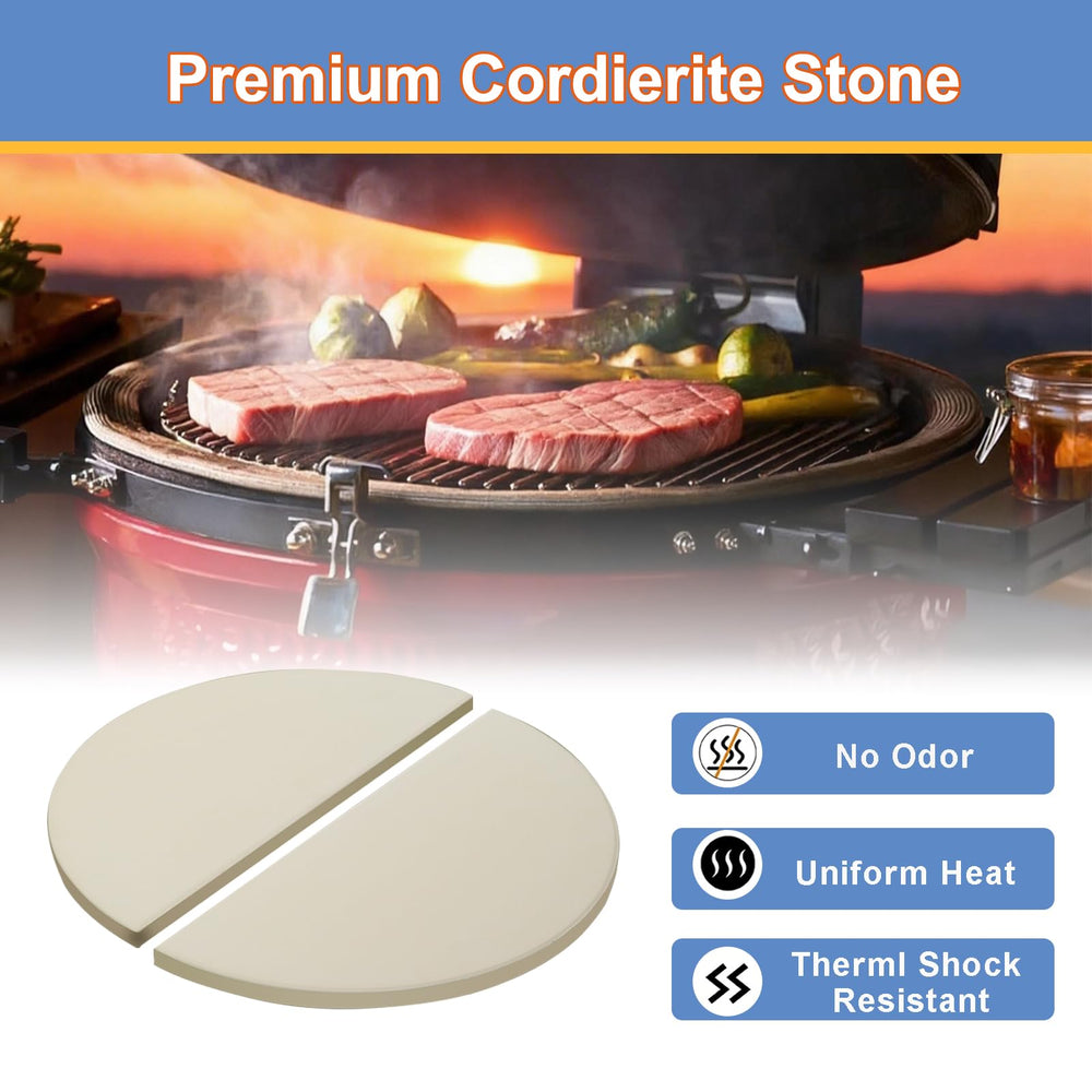 Derurizy plates installed in a Kamado Joe demonstrating indirect cooking versatility