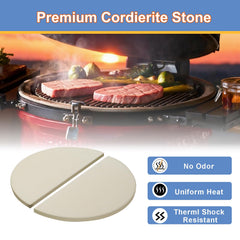 Derurizy plates installed in a Kamado Joe demonstrating indirect cooking versatility