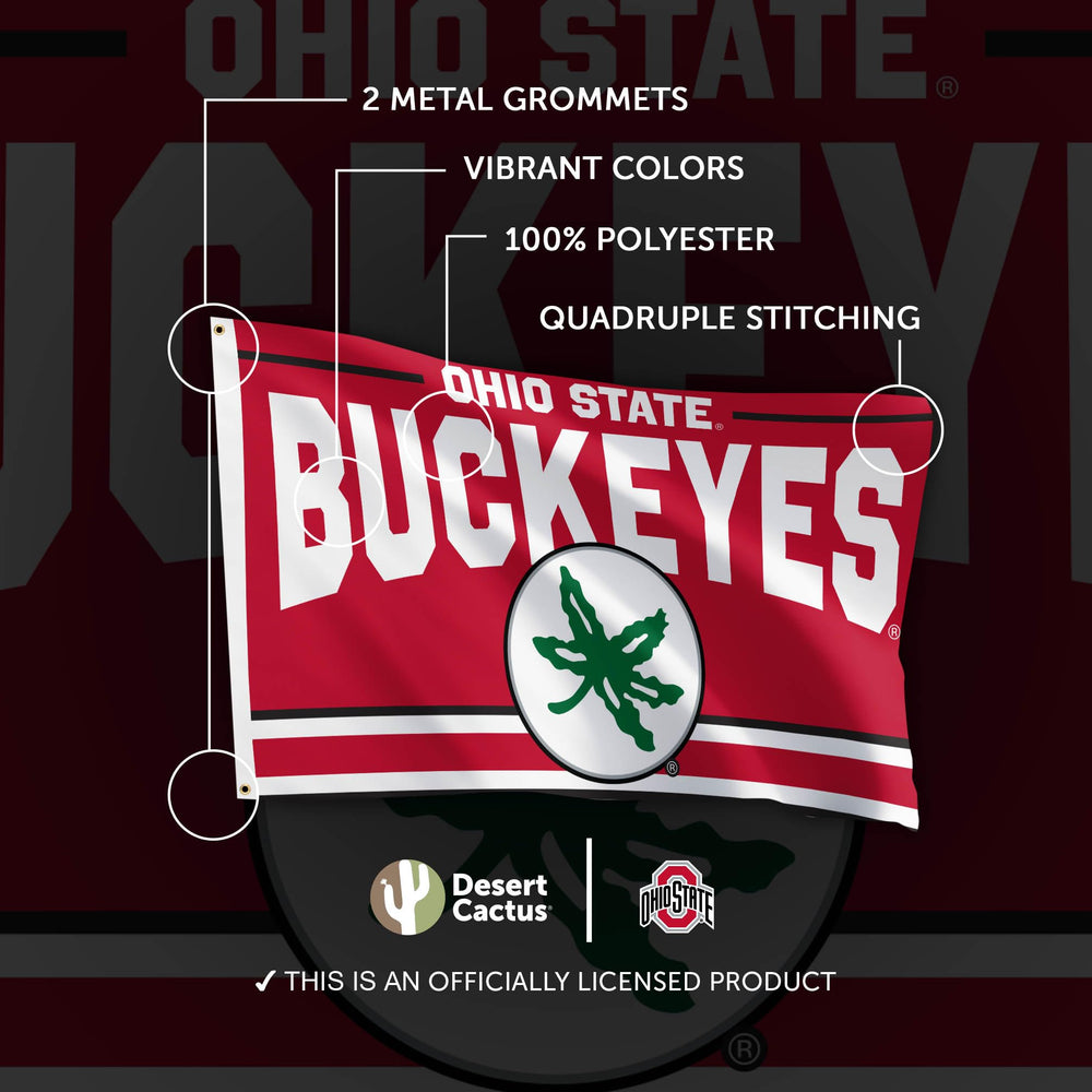 Desert Cactus OSU flag flying on pole demonstrating outdoor visibility