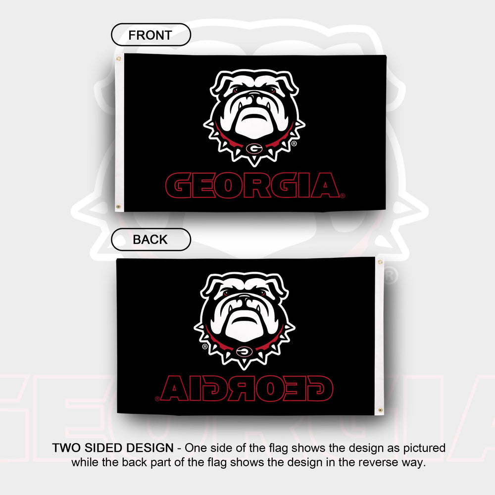 Desert Cactus UGA flag back detail proving readable double-sided design