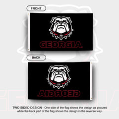 Desert Cactus UGA flag back detail proving readable double-sided design