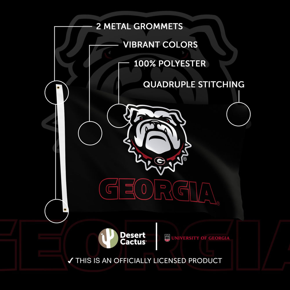 Desert Cactus UGA flag metal grommet and reinforced header for secure mounting