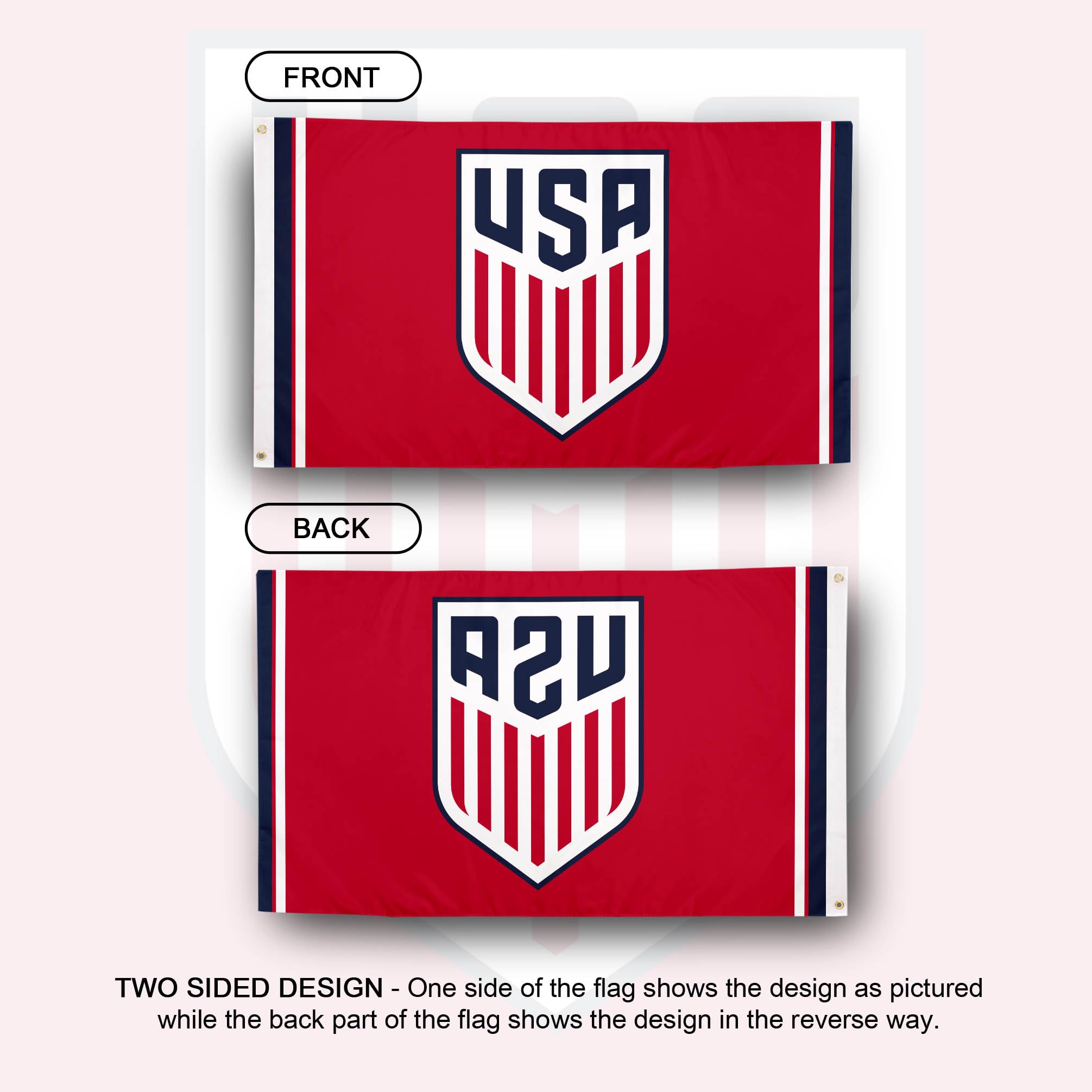 Desert Cactus flag reverse view showing mirrored design and consistent team branding