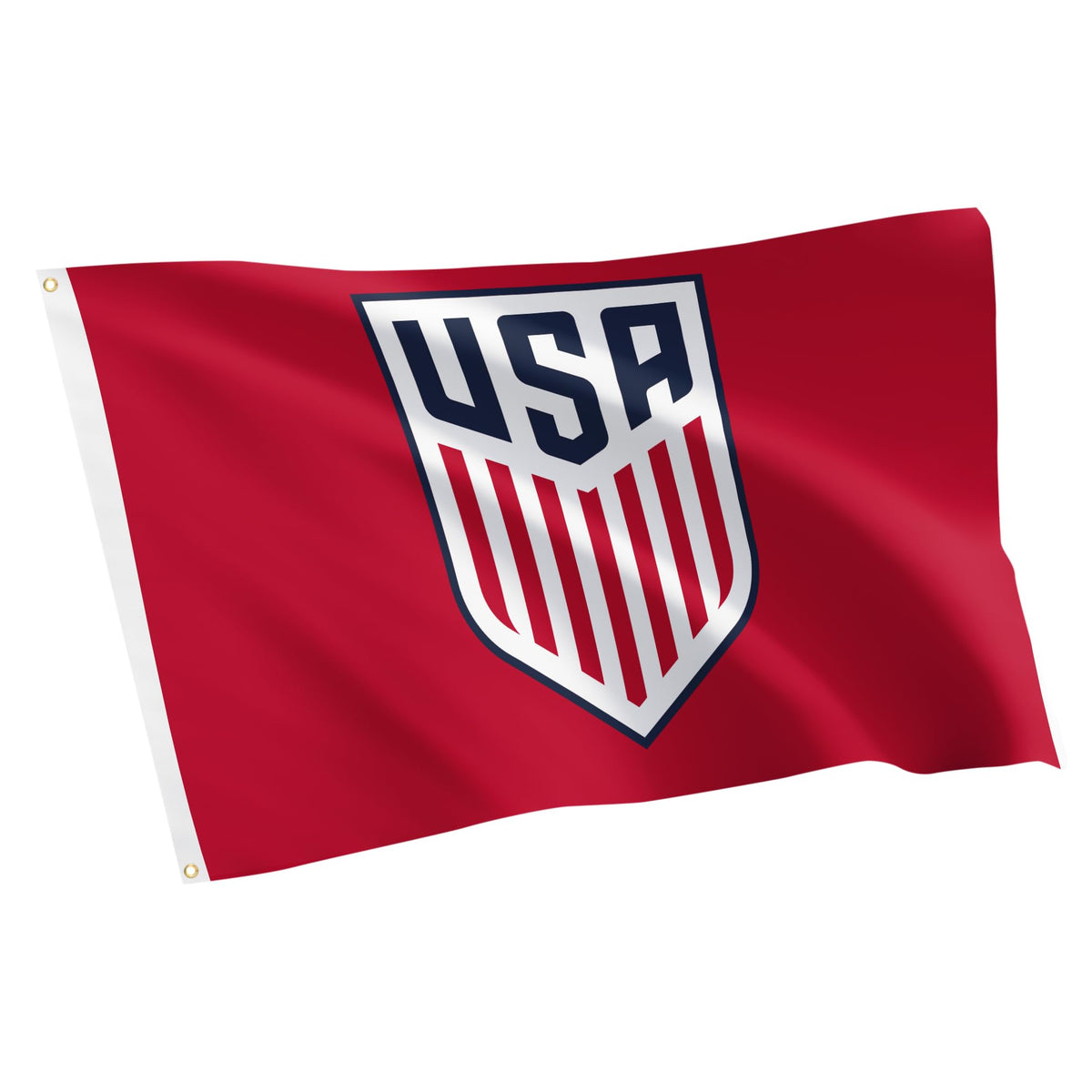 Desert Cactus flag front view showing bold USMNT red design and fan-ready visibility