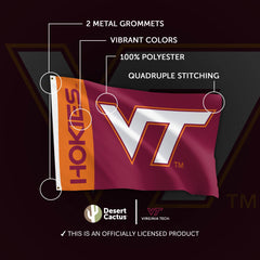 Desert Cactus Virginia Tech flag flying on a porch pole showing visible team pride