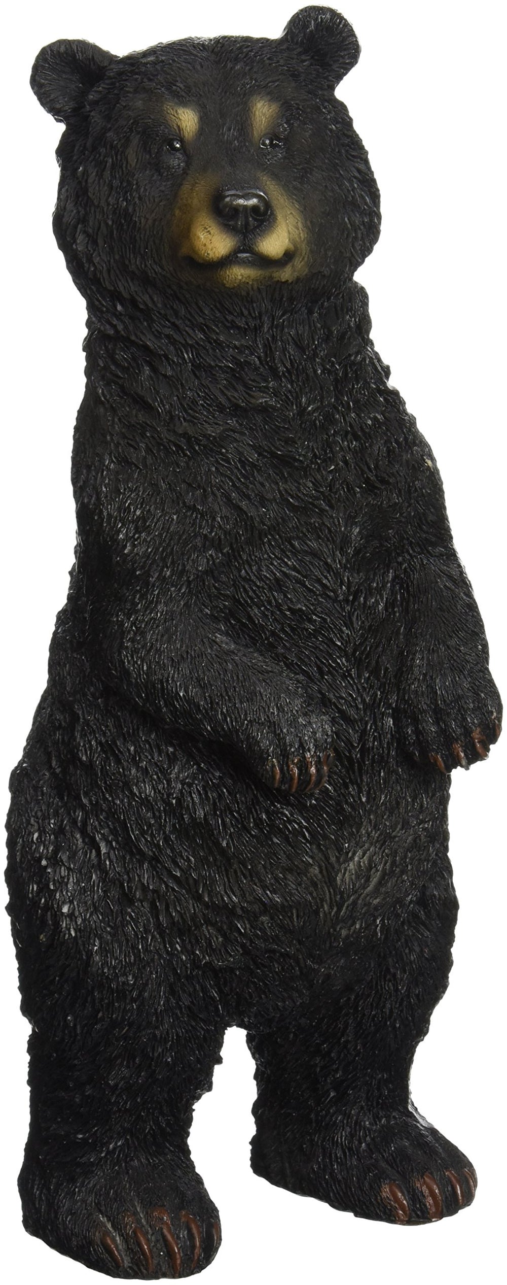Design Toscano black bear statue front view showing realistic pose and durable finish