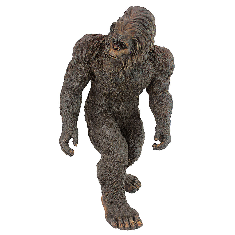 Design Toscano scale comparison Bigfoot near potted plant to show 21-inch size