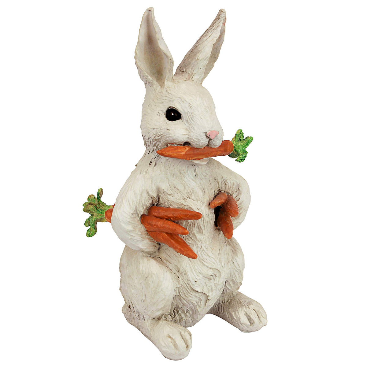 Design Toscano front view of rabbit statue showing lifelike pose and curb appeal