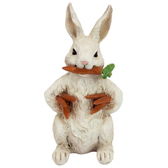 Design Toscano side profile highlighting rabbit silhouette and stable base