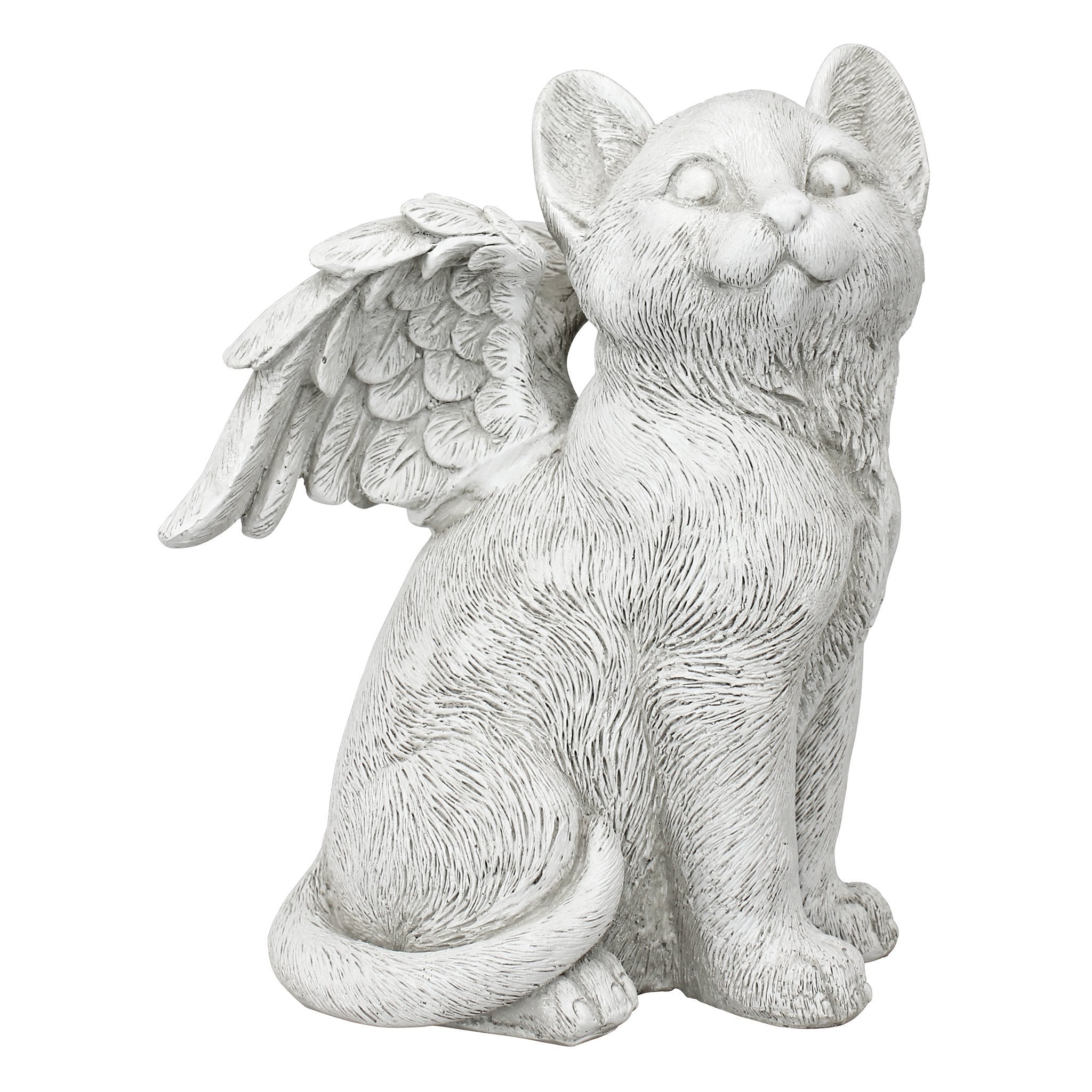 Design Toscano cat angel front view showing serene pose and comforting presence